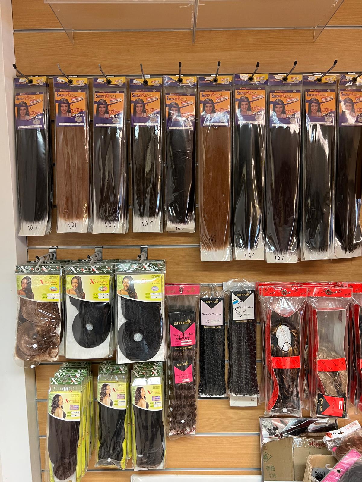 Hair extensions wall display