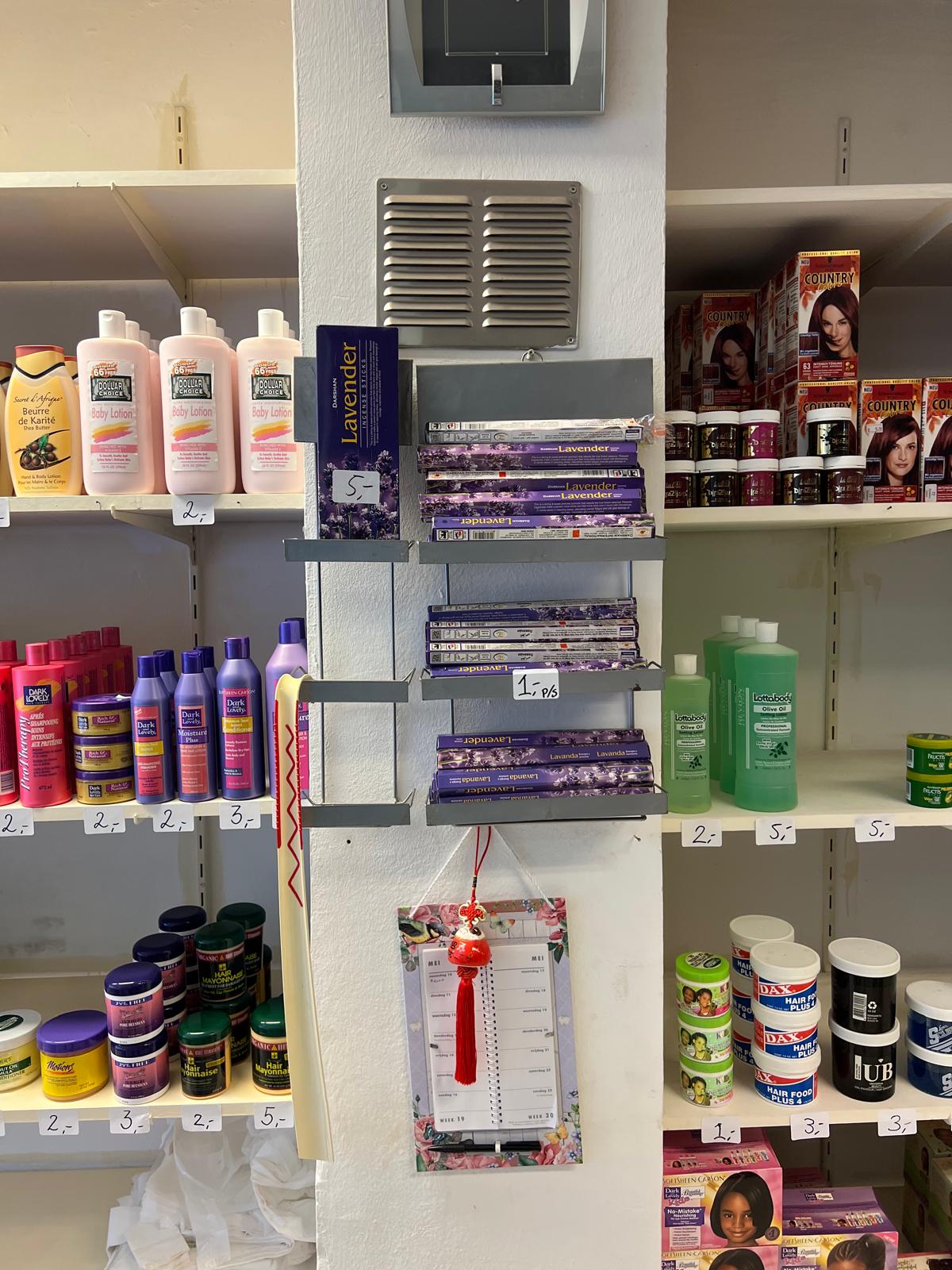 Lavender and hair care shelf